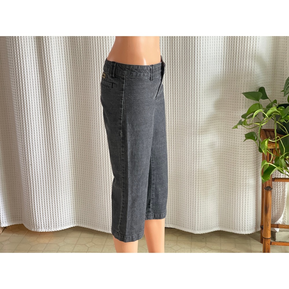 Vintage Y2K Hurley Low Rider Gray Denim Capri Pants Indie Grunge Junior Size 5 - Picture 3 of 7